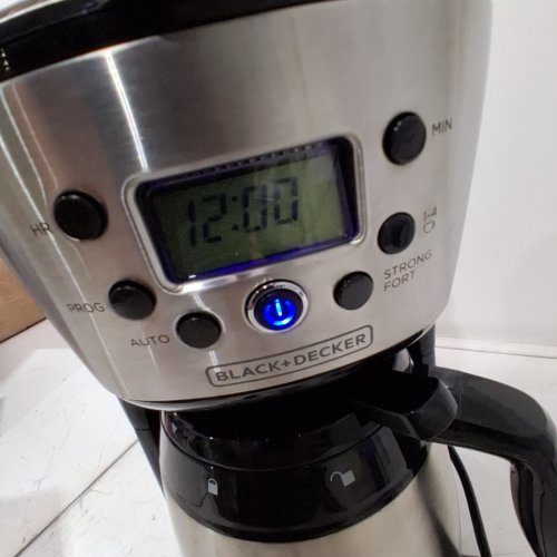 BLACK + DECKER PROGRAMMABLE DIGITAL COFFEE MAKER - 12 CUP THERMAL CARAFE - BLACK/STAINLESS STEEL (MODEL: CM2036SC) image 2