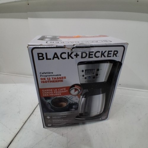 BLACK + DECKER PROGRAMMABLE DIGITAL COFFEE MAKER - 12 CUP THERMAL CARAFE - BLACK/STAINLESS STEEL (MODEL: CM2036SC) image 5
