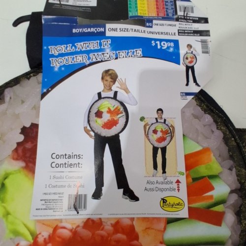 BOYS PARTYHOLIC ROLL WITH IT SUSHI COSTUME - OSFM - ASSORTED COLOURS image 3