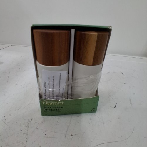 2PK FIGMINT CERAMIC SALT AND PEPPER GRINDER SET - 6.25" - CREAM image 4