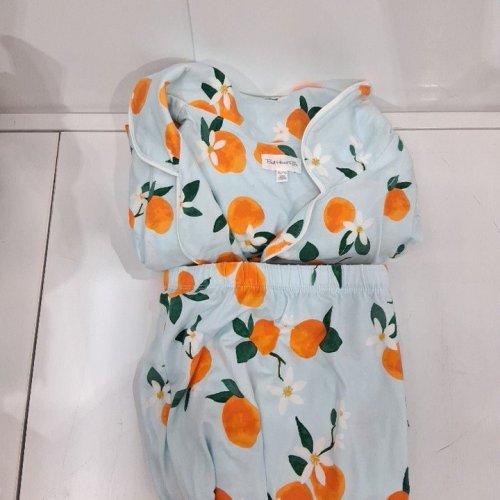 2PC WOMEN'S BEDHEAD PAJAMA SET - EXTRA LARGE - BLUEISH GREEN/ORANGES (STYLE : 1984934) image 2