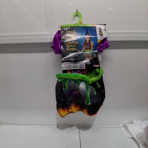 2PC PALAMON TODDLER WITCH BREWING CAULDREN COSTUME - 3-4T - PURPLE GREEN BLACK image 3