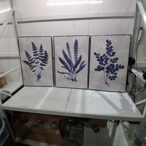 FRAMED BOTANICAL WALL ART - NAVY BLUE image 2