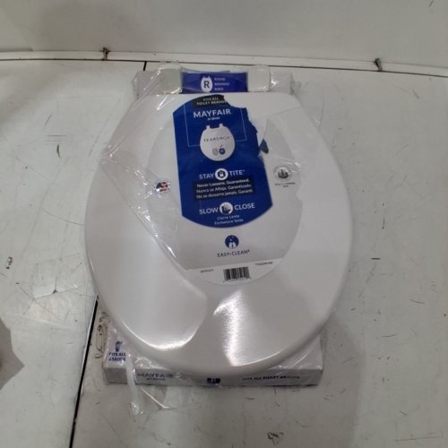 BEMIS MAYFAIR KENDALL SLOW-CLOSE ENAMALED WOOD TOILET SEAT - 16.5" ROUND, OFF WHITE image 2