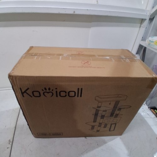 KOMICOLL TALL CAT TOWER WITH HAMMOCK, CONDO AND SCRATCHING PAD, CAT TREE - 54" - GREY (MODEL: TJ-04) image 2