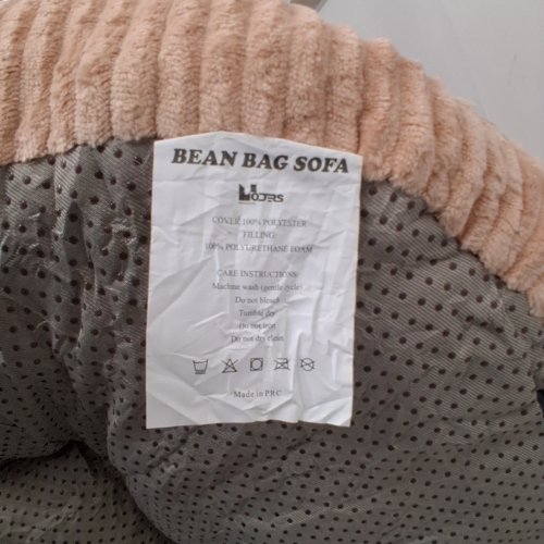 UODERS STORE COZY BEANBAG READING CHAIR WITH HANDLE FOR KIDS - 24.6" X 24.6" X 19.7" - PEACH image 2