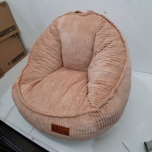 UODERS STORE COZY BEANBAG READING CHAIR WITH HANDLE FOR KIDS - 24.6" X 24.6" X 19.7" - PEACH image 3