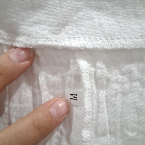 WOMEN'S SHORT SLEEVE TEXTURED TUNIC BLOUSE - MEDIUM - WHITE image 3