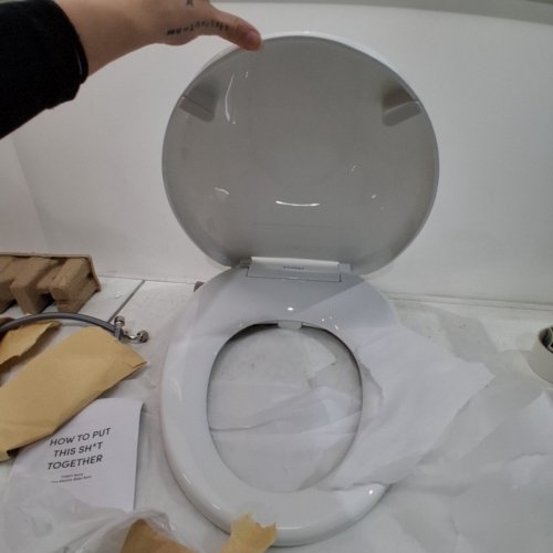 TUSHY WAVE ELONGATED NON-ELECTRIC BIDET TOILET SEAT - WHITE/PLATINUM (MODEL: WAVE 2025) image 4