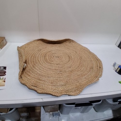 CRAFT TRADE HAND WOVEN 100% JUTE ROUND AREA RUG - 3FT - NATURAL image 2