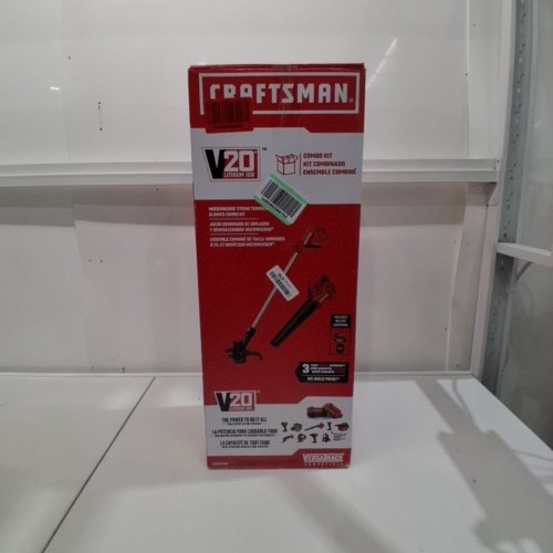 2PC CRAFTSMAN WEEDWACKER STRING TRIMMER & BLOWER COMBO KIT - V20 LITHIUM ION - RED/BLACK (MODEL: CMCK27901) image 7