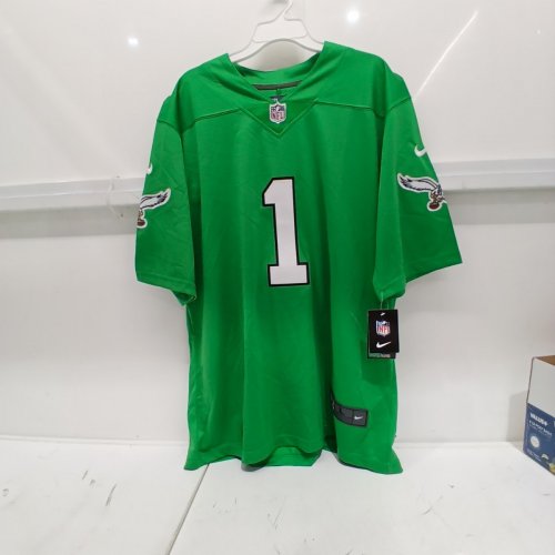 ADULT UNISEX NIKE JALEN HURTS PHILADELPHIA EAGLES ALTERNATE GAME JERSEY - LARGE - KELLY GREEN image 2