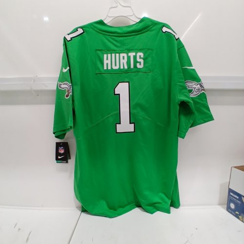 ADULT UNISEX NIKE JALEN HURTS PHILADELPHIA EAGLES ALTERNATE GAME JERSEY - LARGE - KELLY GREEN image 3