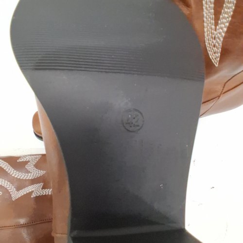 WOMENS PATTERNED WESTERN COWBOY BOOTS WITH HEELS - SIZE EU42/CAN10.5-11 - BROWN image 3