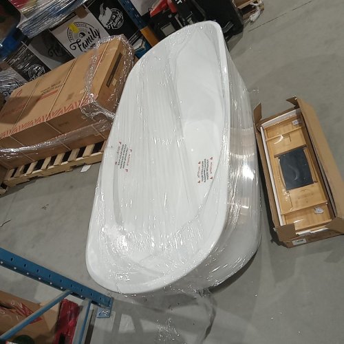STREAMLINE FREESTANDING OVAL ACRYLIC BATHTUB AND TRAY - 65.5" X 23" - WHITE image 3