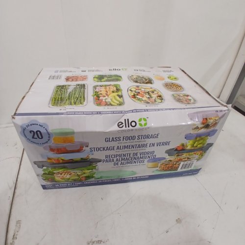 20PC ELLO COLOR LOCK MIXED MEAL PREP GLASS FOOD STORAGE CONTAINERS - ASSORTED COLORS (MODEL: 1969922) image 6