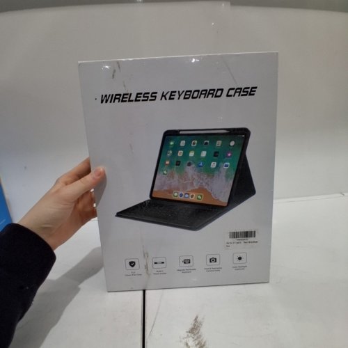 WIRELESS KEYBOARD CASE FOR IPAD PRO - FULL COVER WITH KEYBOARD AND BUILT-IN PENCIL HOLDER - 12.9" - BLACK image 2