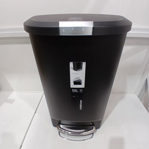 SIMPLEHUMAN PLASTIC SEMI-ROUND STEP-ON TRASH CAN - 50L - GREY image 2