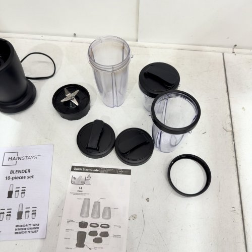 10PC MAINSTAYS BLENDER SET - 120 V, 300W - BLACK (MODEL: MS65036170192AB) image 4