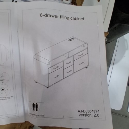 IVY BRONX 6 -DRAWER MOBILE FILE CABINET WITH LED - 47" - WHITE image 3
