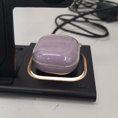 JUST WIRELESS 3-IN-1 FOLDABLE WIRELESS DESKTOP CHARGING STATION COMPATIBLE WITH APPLE & ANDROID DEVICES - BLACK (MODEL: 04099-V) image 2