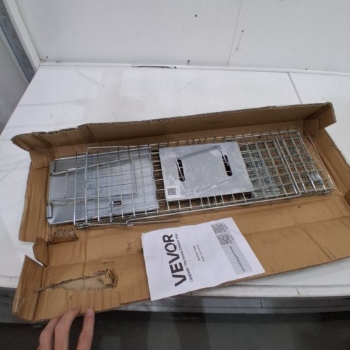 HUMANE ANIMAL TRAP - GALVANIZED IRON - 24" X 8" X 8" - SILVER (MODEL: LB-18) image 2