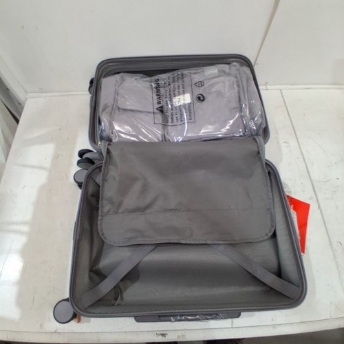 3PC JOYWAY EXPANDABLE CARRY-ON HARDSIDE SPINNER LUGGAGE SET WITH TSA APPROVED LOCK - 20" - GREY (MODEL: TR010-20) image 4