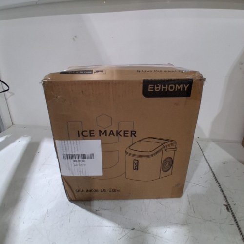 EUHOMY COUNTERTOP ICE MAKER MACHINE WITH HANDLE, BASKET AND SCOOP - MAKES 26LB PER DAY - SILVER (MODEL: IM-01X/IM008-B IN008-BSI-CAEH) image 6