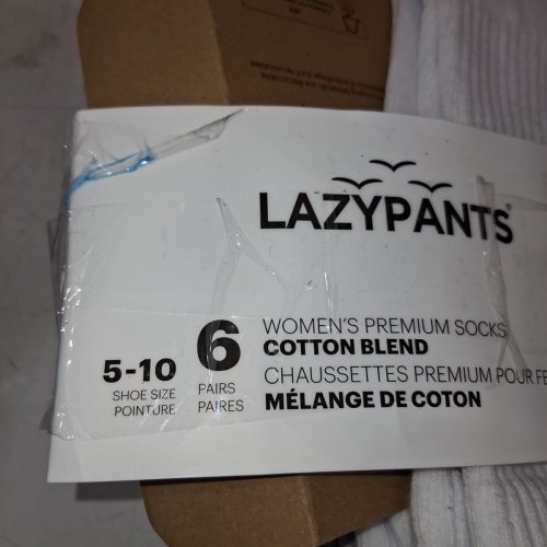 3PR WOMENS LAZYPANTS PREMIUM COTTON BLEND SOCKS - SIZE 5-10 - GREY/WHITE - (STYLE:1915149) image 5