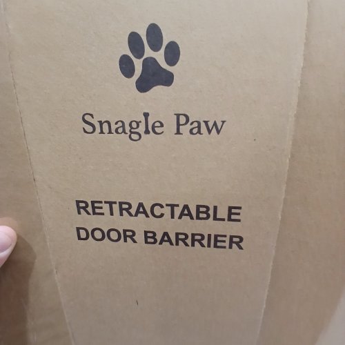 SNAGLE PAW RETRACTABLE DOOR BARRIER - 24" X 35"- SILVER image 2