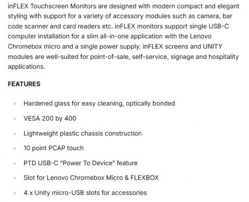 LENOVO INSTORE SCREEN INFLEX430 TOUCHSCREEN MONITOR - 43", 4K UHD, 60HZ - BLACK - (MODEL: 40EMTD9042) image 2