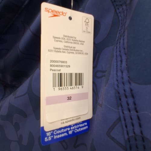 MEN'S SPEEDO SWIM JAMMER LOOKOUT PRINTED SWIM SHORTS - 32 - NAVY (STYLE: 800465901529) image 2