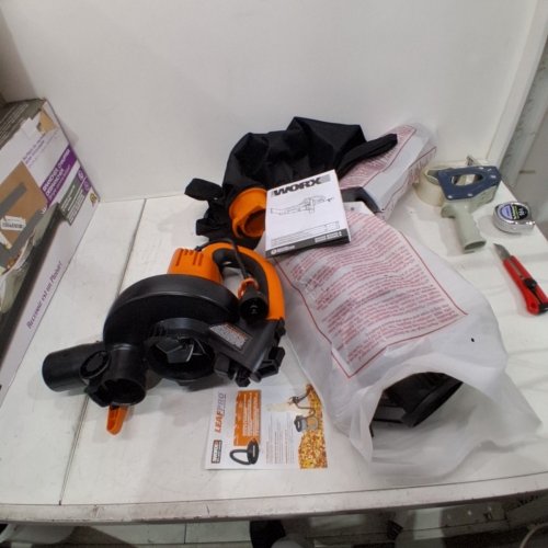 WORX 3-IN-1 ELECTRIC LEAF BLOWER/LEAF VACUUM/MULCHER - 12AMP 120V - BLACK/ORANGE (MODEL: WG505) image 2