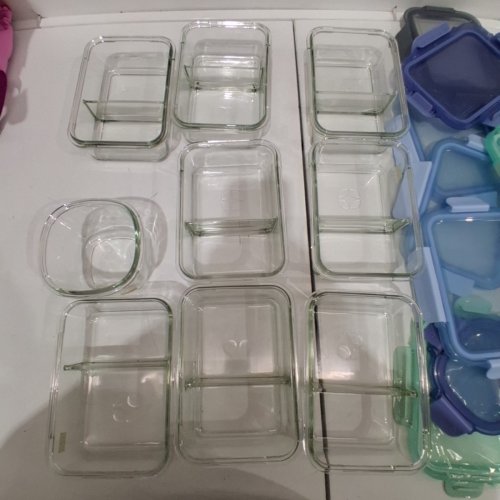 9PC ELLO GLASS MEAL PREP CONTAINERS WITH AIRTIGHT LIDS - MULTICOLOR/CLEAR (MODEL: 1839864) image 3