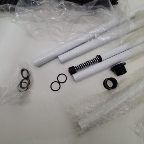 QEETEX TENSION POLE SHOWER CADDY CORNER WITH 4 ADJUSTABLE SHELVES - 77" - 123" - WHITE/BLACK (MODEL: PHO_0XU6IY90) image 3