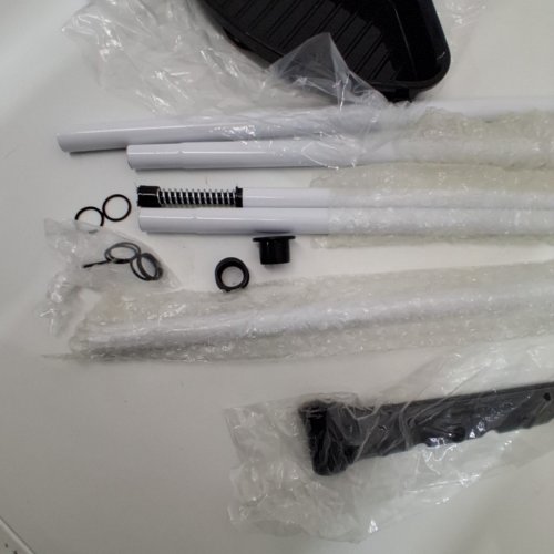 QEETEX TENSION POLE SHOWER CADDY CORNER WITH 4 ADJUSTABLE SHELVES - 77" - 123" - WHITE/BLACK (MODEL: PHO_0XU6IY90) image 4