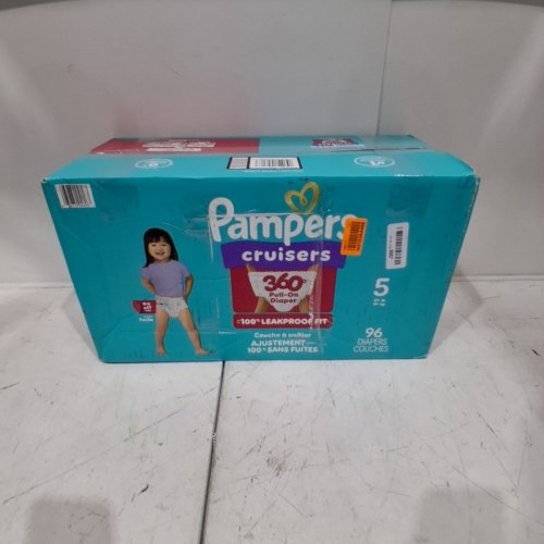 96PK PAMPERS PULL ON CRUISERS 360° 100% LEAKPROOF FIT DISPOSABLE BABY DIAPERS - SIZE 5 (27LBS+) image 3