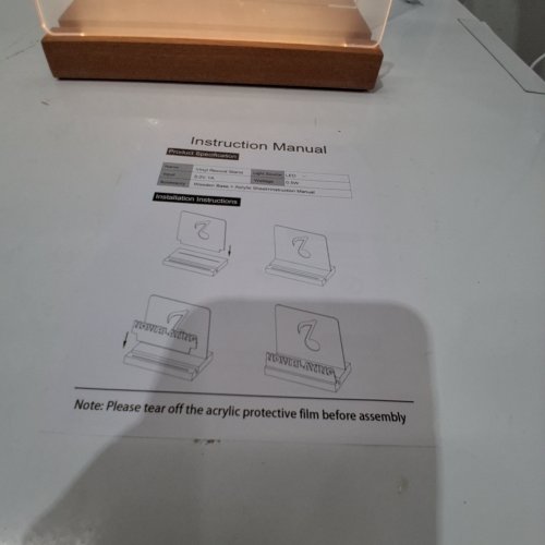 WOODEN ACRYLIC LED VINYL RECORD STAND WITH LED - 7" - BROWN image 2