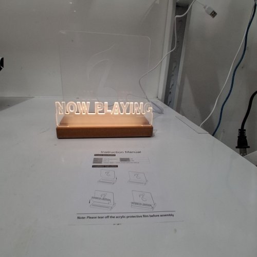 WOODEN ACRYLIC LED VINYL RECORD STAND WITH LED - 7" - BROWN image 3