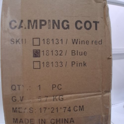 KIDS REDCAMP FOLDING CAMPING COT - 53" X 26" - 220LBS MAX - BLUE AND BLACK (MODEL: 18132) image 2