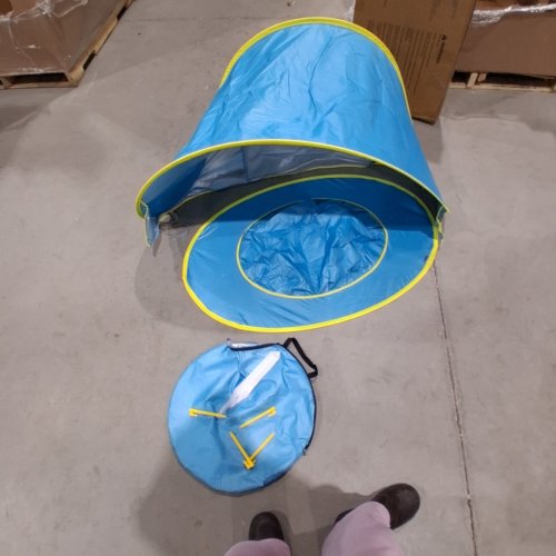 BABY EASY FOLD UP ＆ POP UP BEACH TENT WITH POOL - BLUE image 2