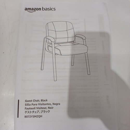 AMAZON BASICS CLASSIC LEATHER OFFICE DESK GUEST CHAIR WITH METAL FRAME - BLACK (MODEL: B072Y5MZQH) image 4