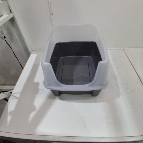 IRIS USA CAT LITTER BOX OPEN TOP CAT LITTER PAN - LARGE - DARK GREY image 3