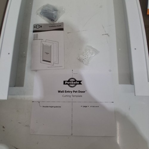 PETSAFE WALL ENTRY PLASTIC PET DOOR WITH TELESCOPING TUNNEL - LARGE - WHITE (MODEL:ZPA00-16203) image 3