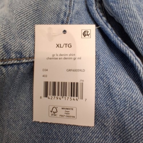 WOMEN'S GEORGE LONG SLEEVE DENIM SHIRT - EXTRA LARGE - BLUE (STYLE: GRF60059LD) image 2
