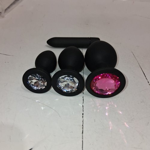 4PC SILICONE BUTT PLUG ANAL TRAINING WITH BULLET VIBRATOR KIT -SMALL/MED/LARGE -BLACK image 2