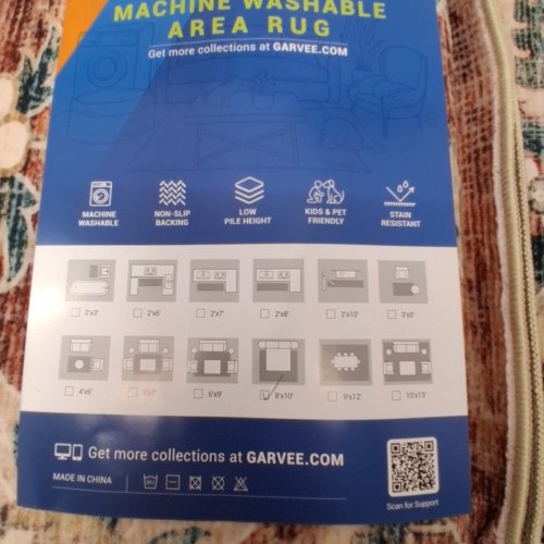 GARVEE MACHINE WASHABLE AREA RUG - 8FT X 10FT - MULTICOLOUR FLORAL image 3
