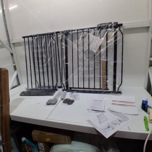 ALLAIBB WALK THROUGH PRESSURE MOUNT AUTO CLOSE TENSION SAFETY GATE - 57" X 62" - BLACK (MODEL: W046) image 2