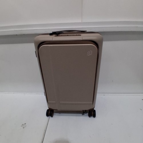 NINETYGO JOURNEY 2.0 HARDSHELL CARRY-ON LUGGAGE - 21" SUITCASE WITH FRONT COMPARTMENT & TSA LOCK - OATS FLAT WHITE (MODEL: CASR-CFE220-BW13) image 3