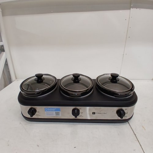 CULINARY CHEF TRIPLE SLOW COOKER - 2.5L (X3) - STAINLESS STEEL/BLACK (MODEL: CCSC3105-SS) image 4
